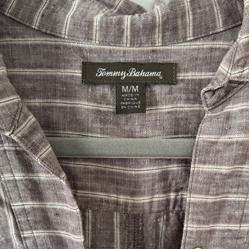 Tommy Bahama Lavender /Grey Stripe Linen Tunic Dress - Picture 2 of 8